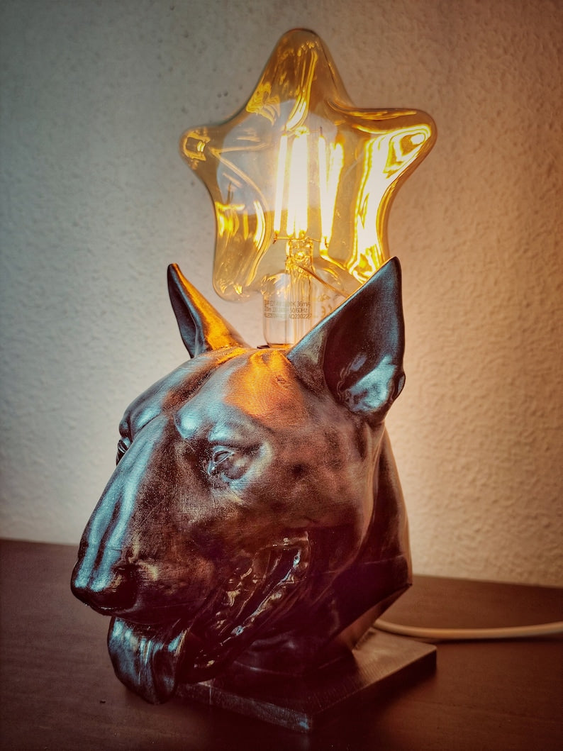 Bull Terrier Decorative Lamp – Unique Dog Sculpture Light