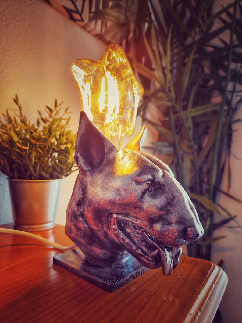 Bull Terrier Decorative Lamp – Unique Dog Sculpture Light