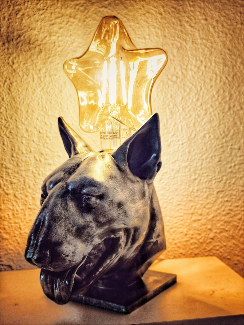 Bull Terrier Decorative Lamp – Unique Dog Sculpture Light