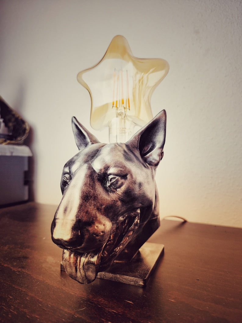 Bull Terrier Decorative Lamp – Unique Dog Sculpture Light