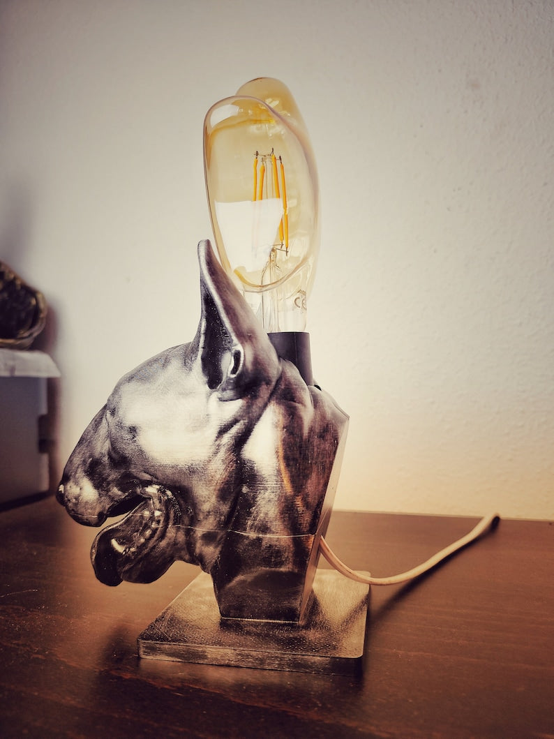 Bull Terrier Decorative Lamp – Unique Dog Sculpture Light