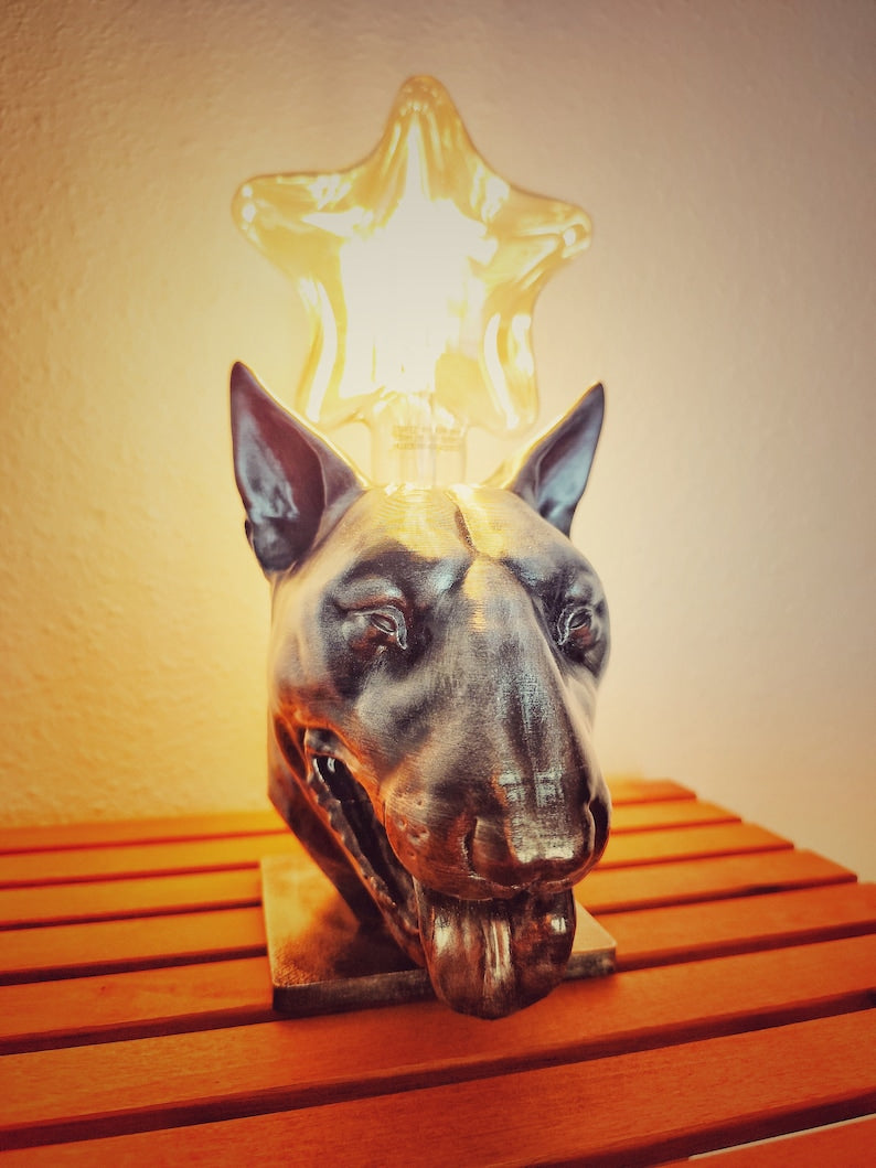 Bull Terrier Decorative Lamp – Unique Dog Sculpture Light