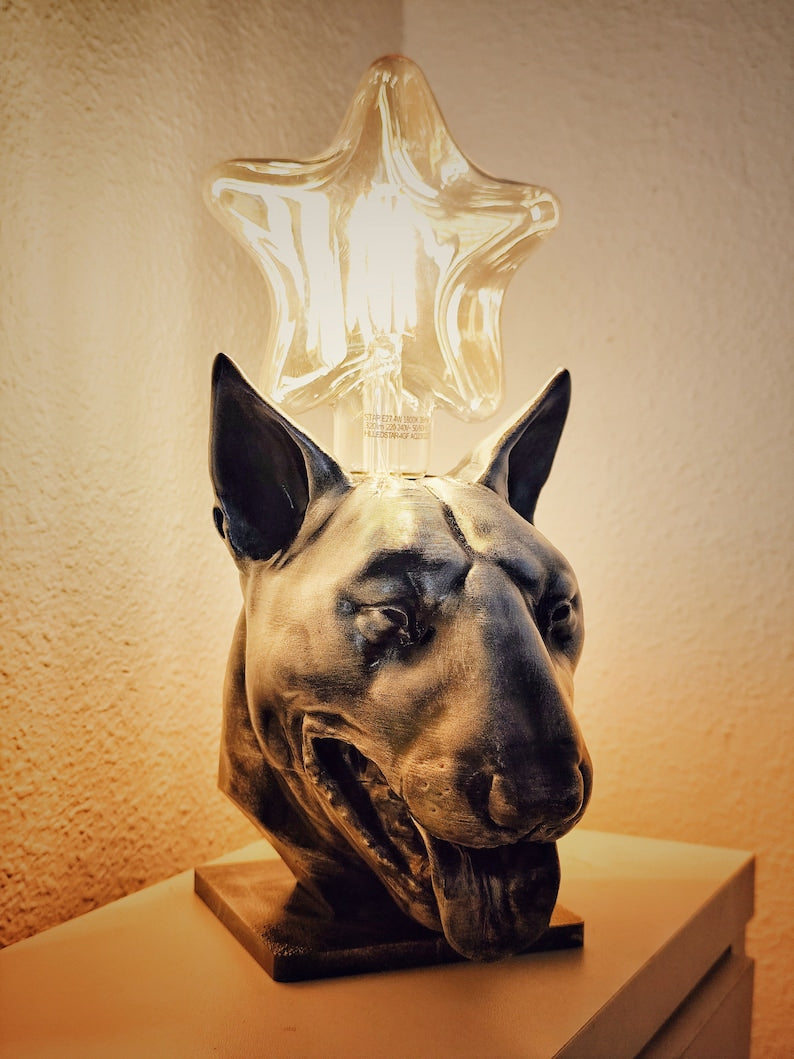 Bull Terrier Decorative Lamp – Unique Dog Sculpture Light