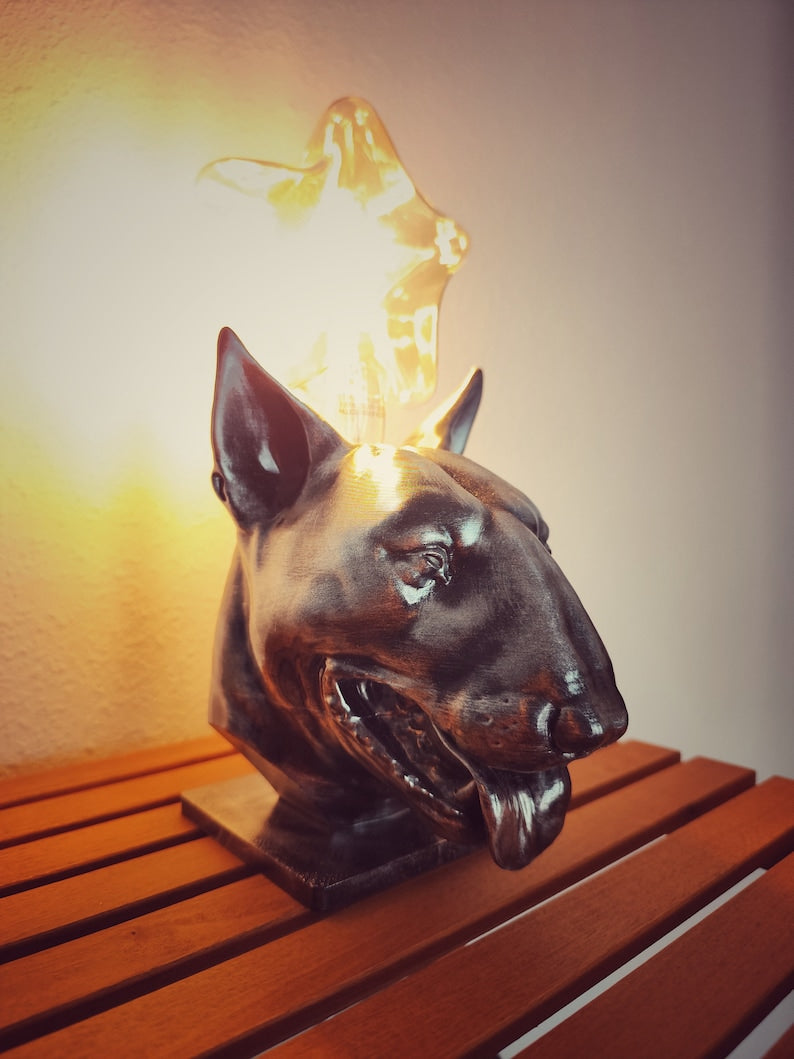 Bull Terrier Decorative Lamp – Unique Dog Sculpture Light