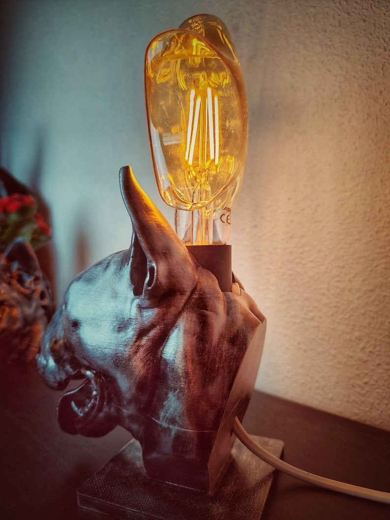 Bull Terrier Decorative Lamp – Unique Dog Sculpture Light