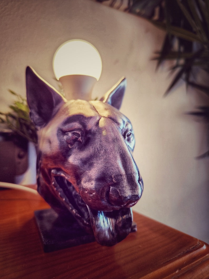 Bull Terrier Decorative Lamp – Unique Dog Sculpture Light