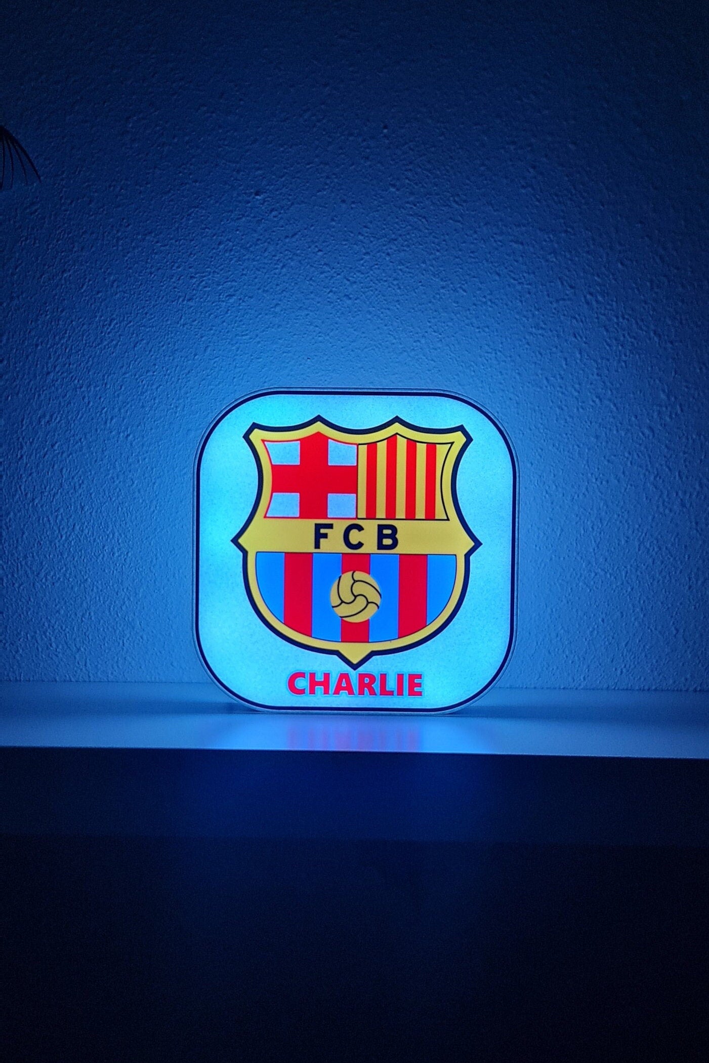 lampara de LED del Barcelona FC Con Nombre Personalizado