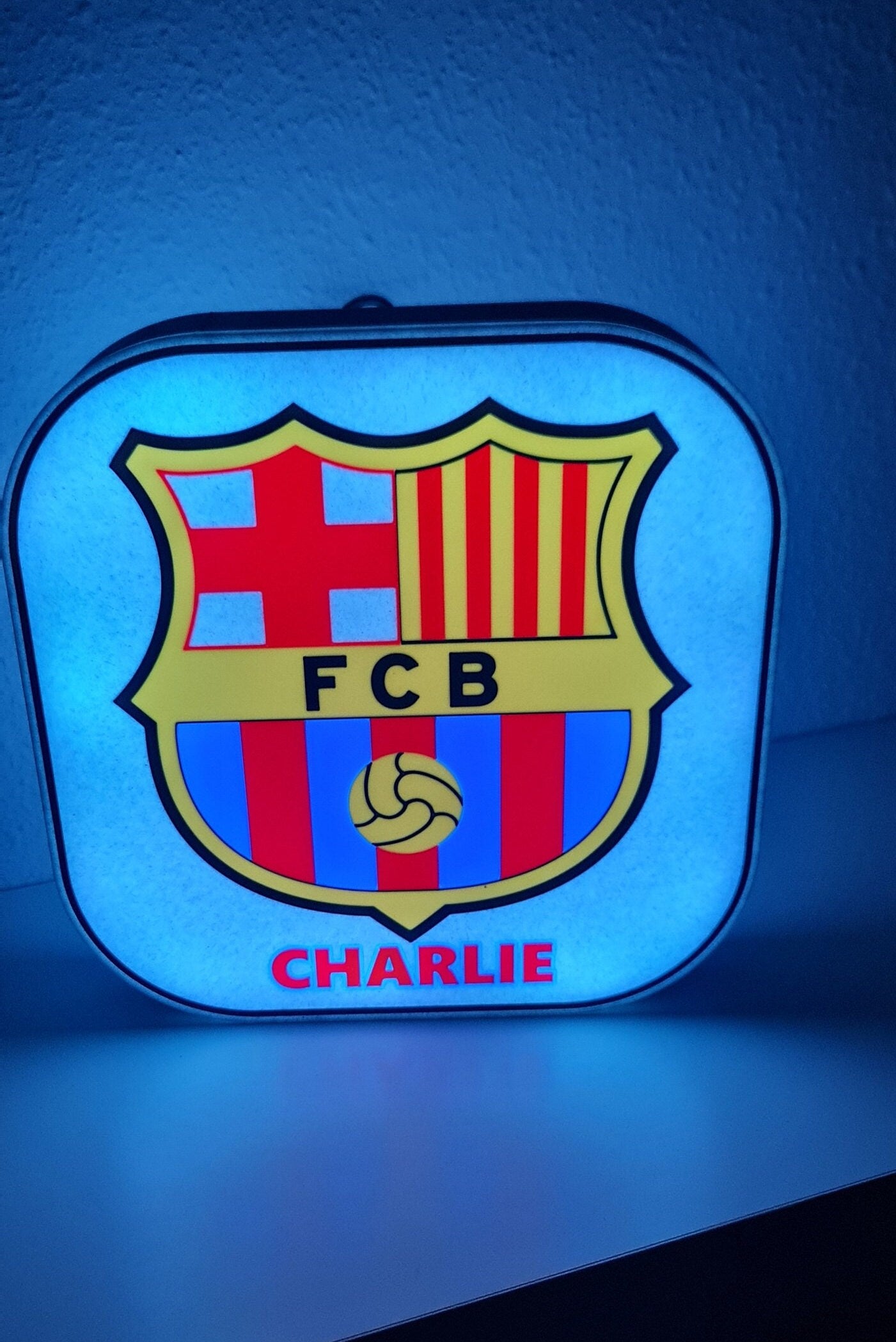 lampara de LED del Barcelona FC Con Nombre Personalizado