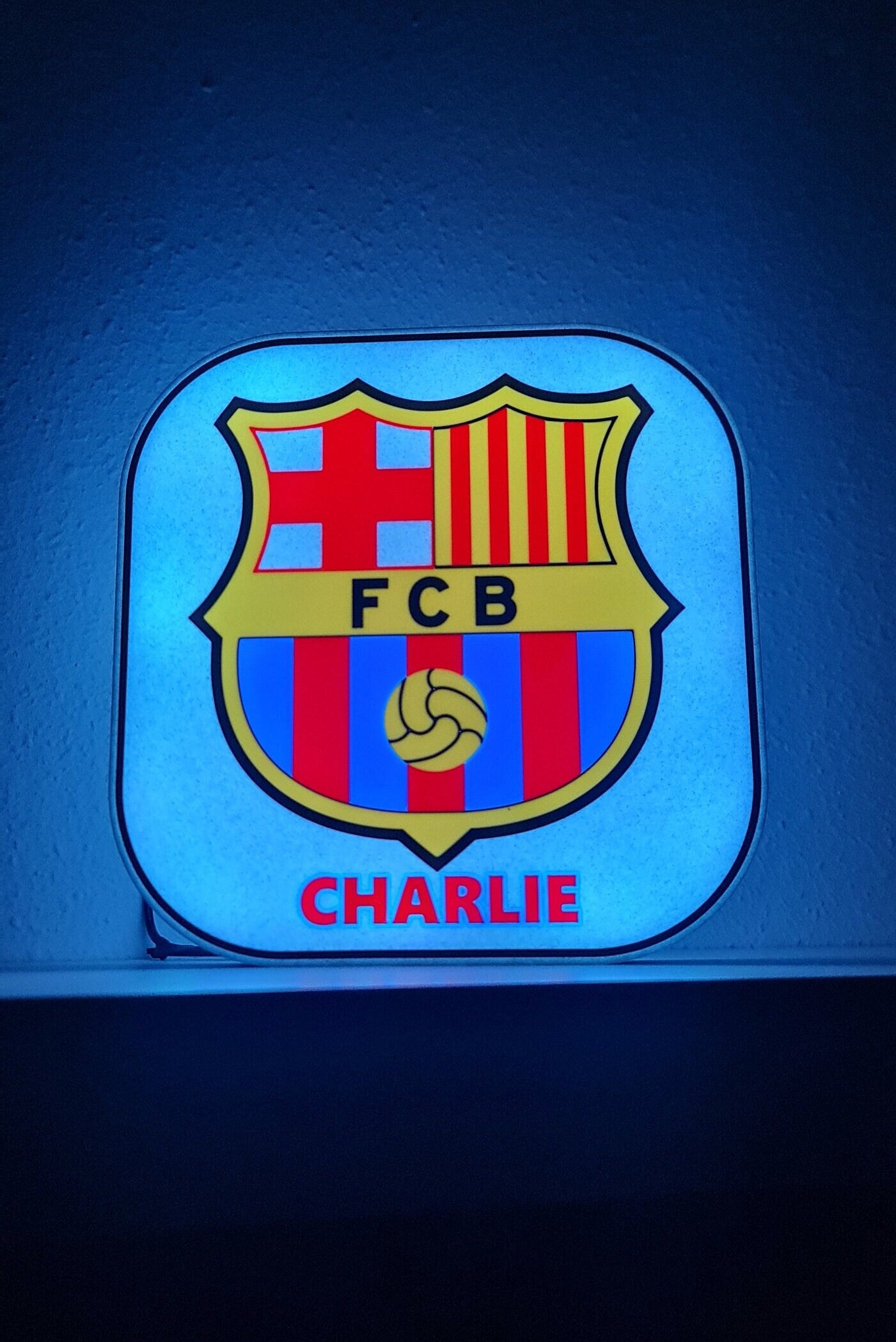 lampara de LED del Barcelona FC Con Nombre Personalizado