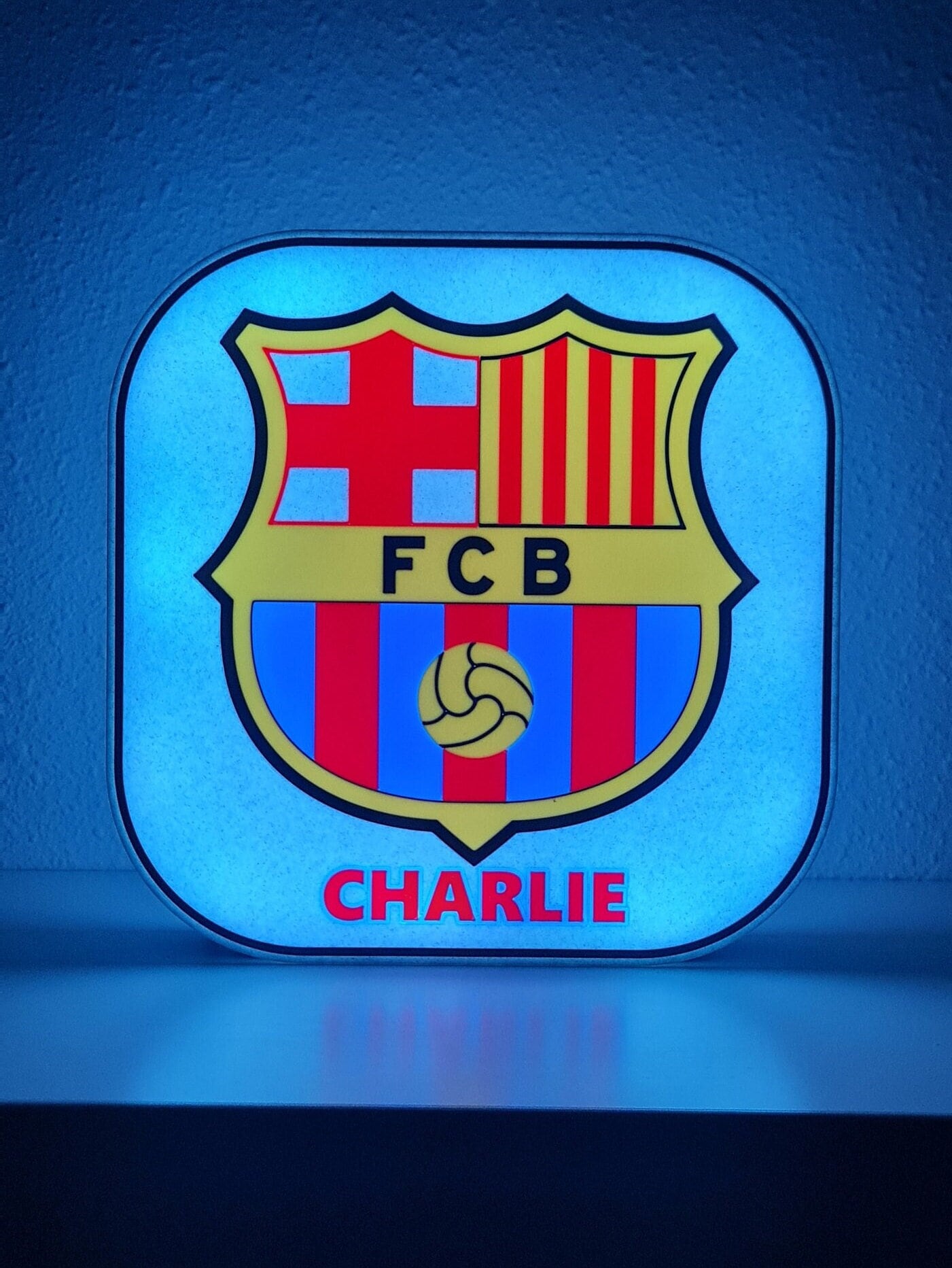 lampara de LED del Barcelona FC Con Nombre Personalizado