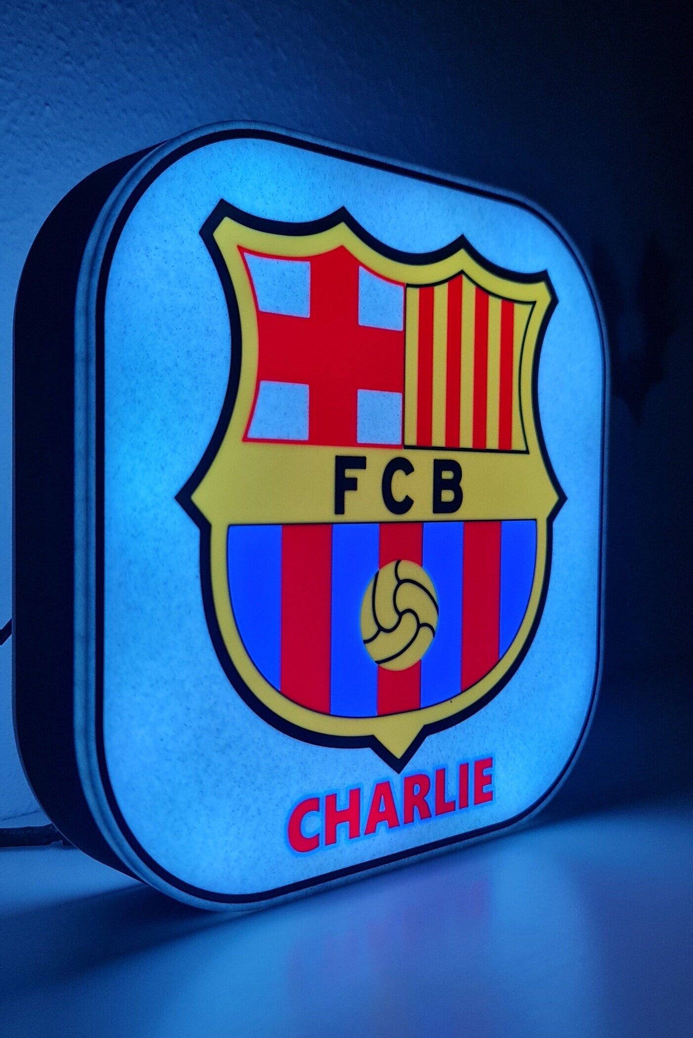 lampara de LED del Barcelona FC Con Nombre Personalizado