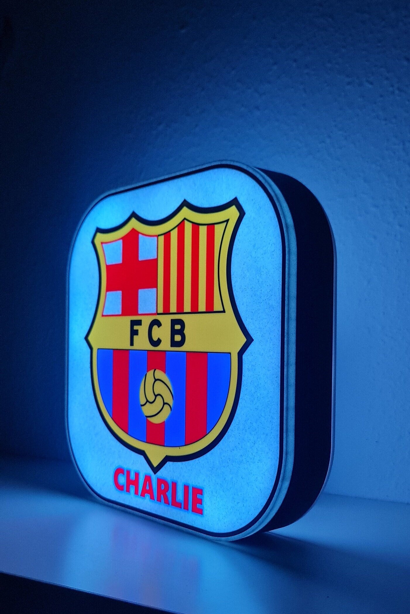 lampara de LED del Barcelona FC Con Nombre Personalizado