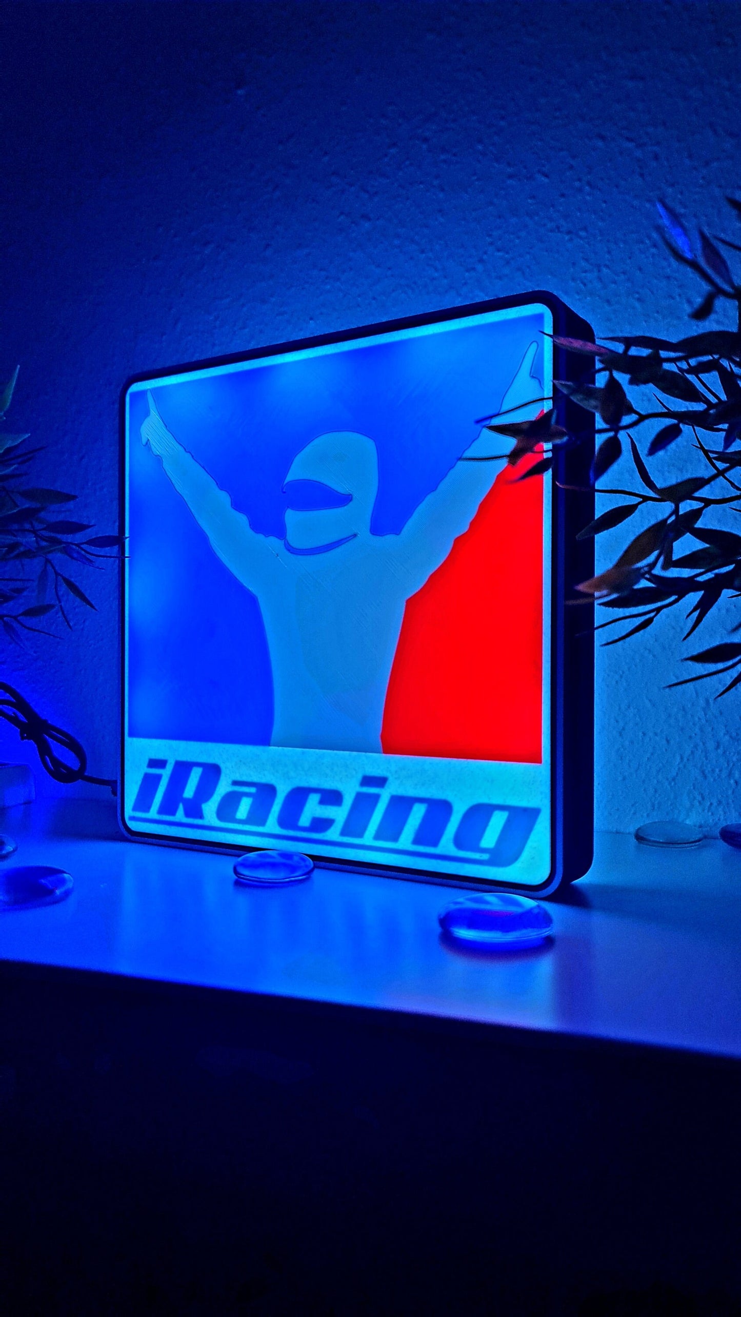 Luz LED con el logotipo de iRacing