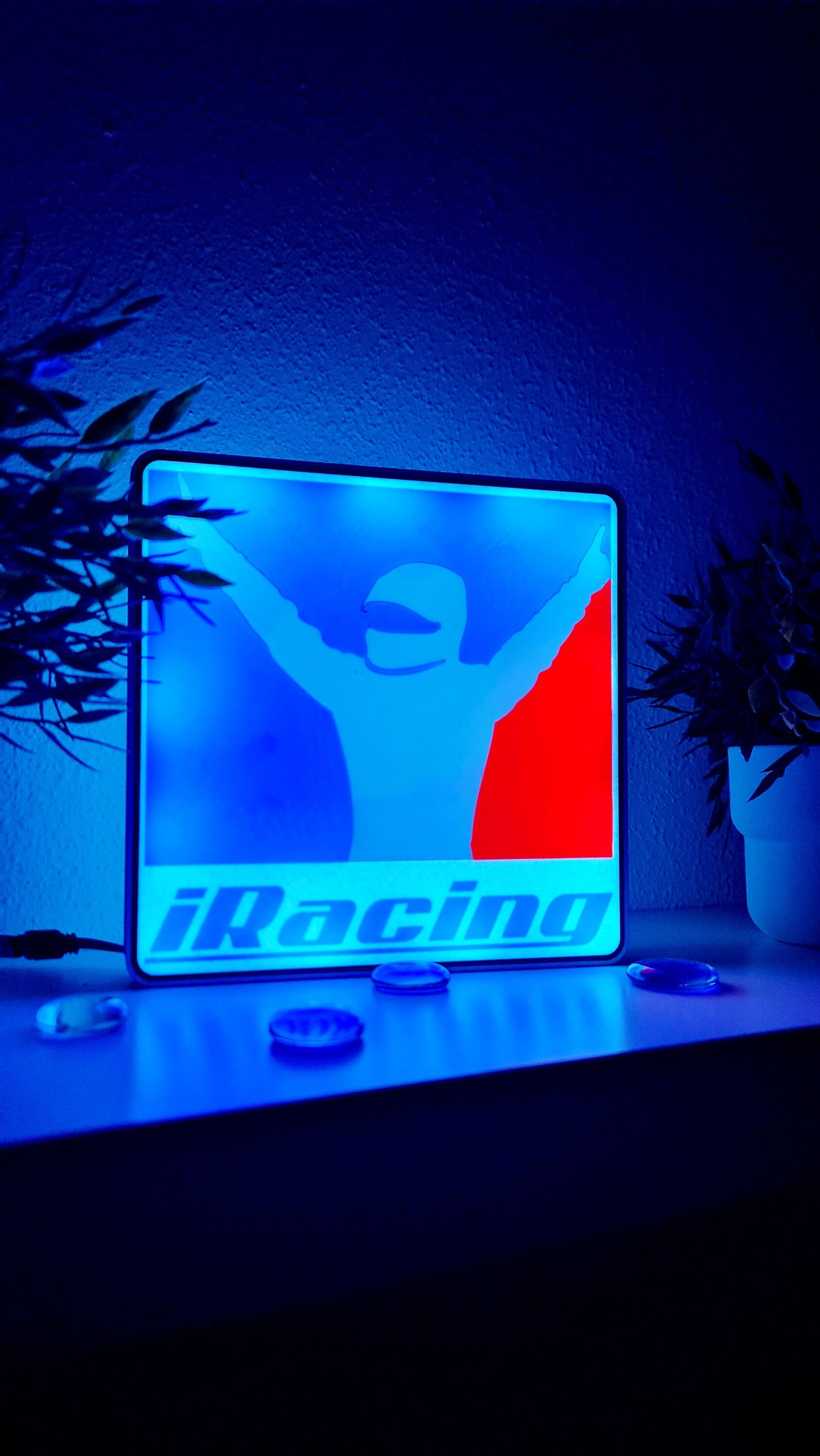 Luz LED con el logotipo de iRacing