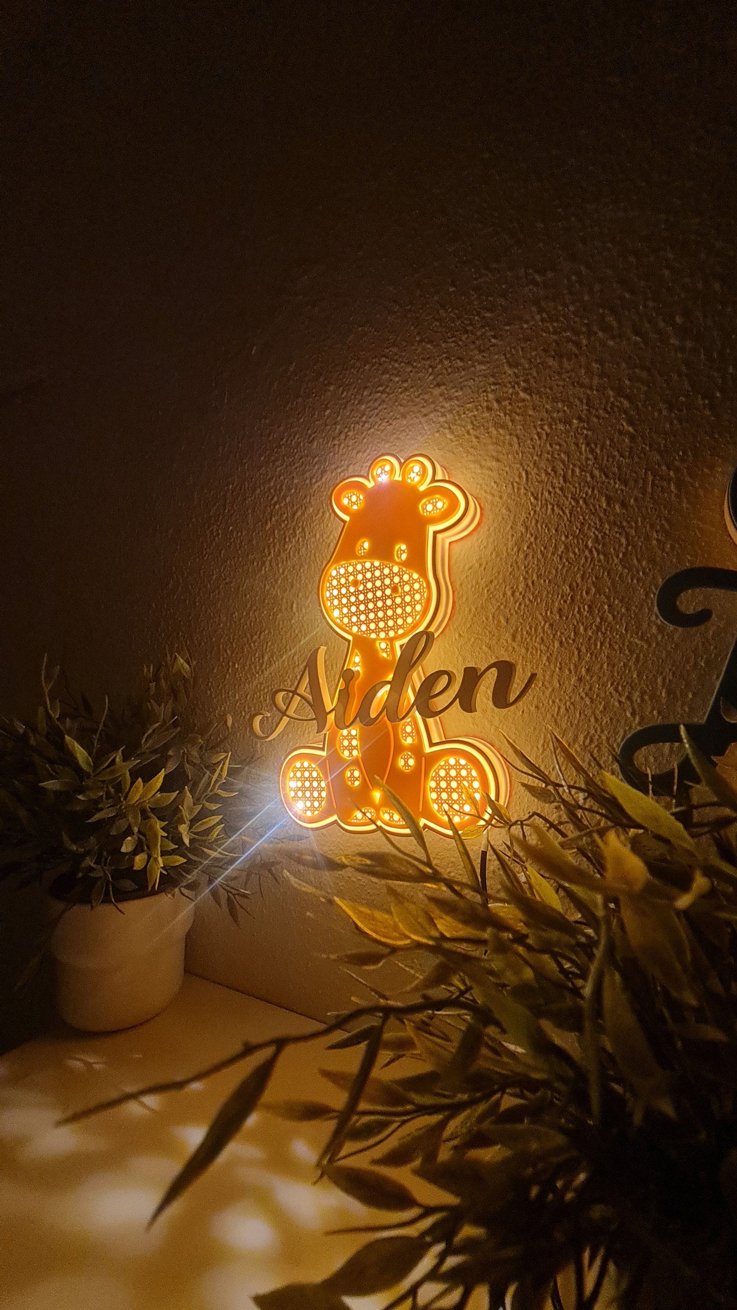 Handmade Rattan-Style Giraffe Wall Light