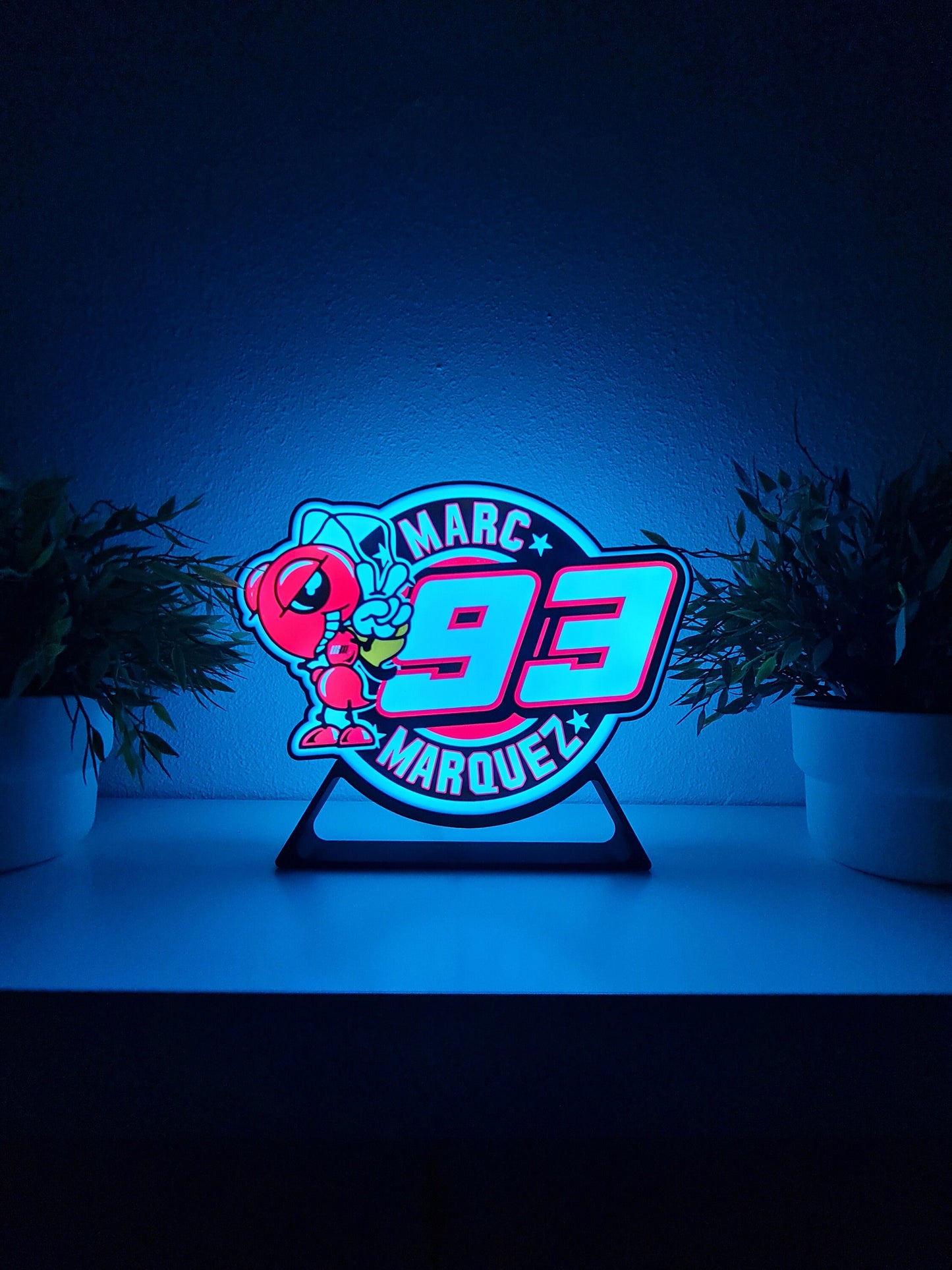 Custom Marc Marquez 93 LED Lamp - MotoGP World Champion Decor