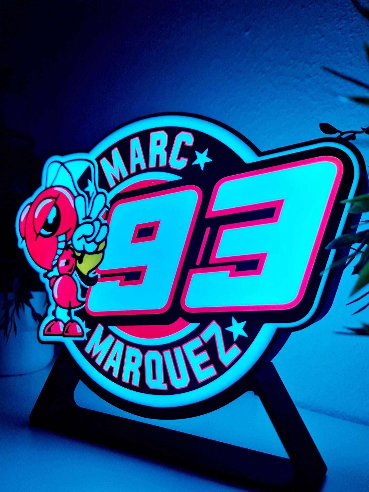 Custom Marc Marquez 93 LED Lamp - MotoGP World Champion Decor