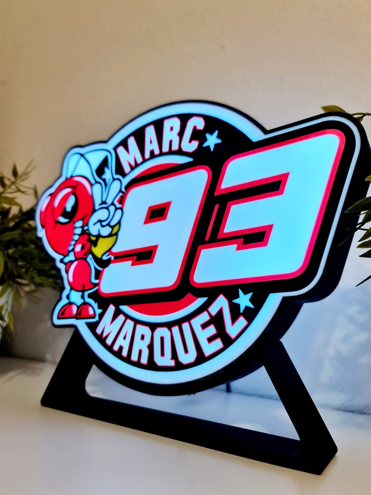 Custom Marc Marquez 93 LED Lamp - MotoGP World Champion Decor