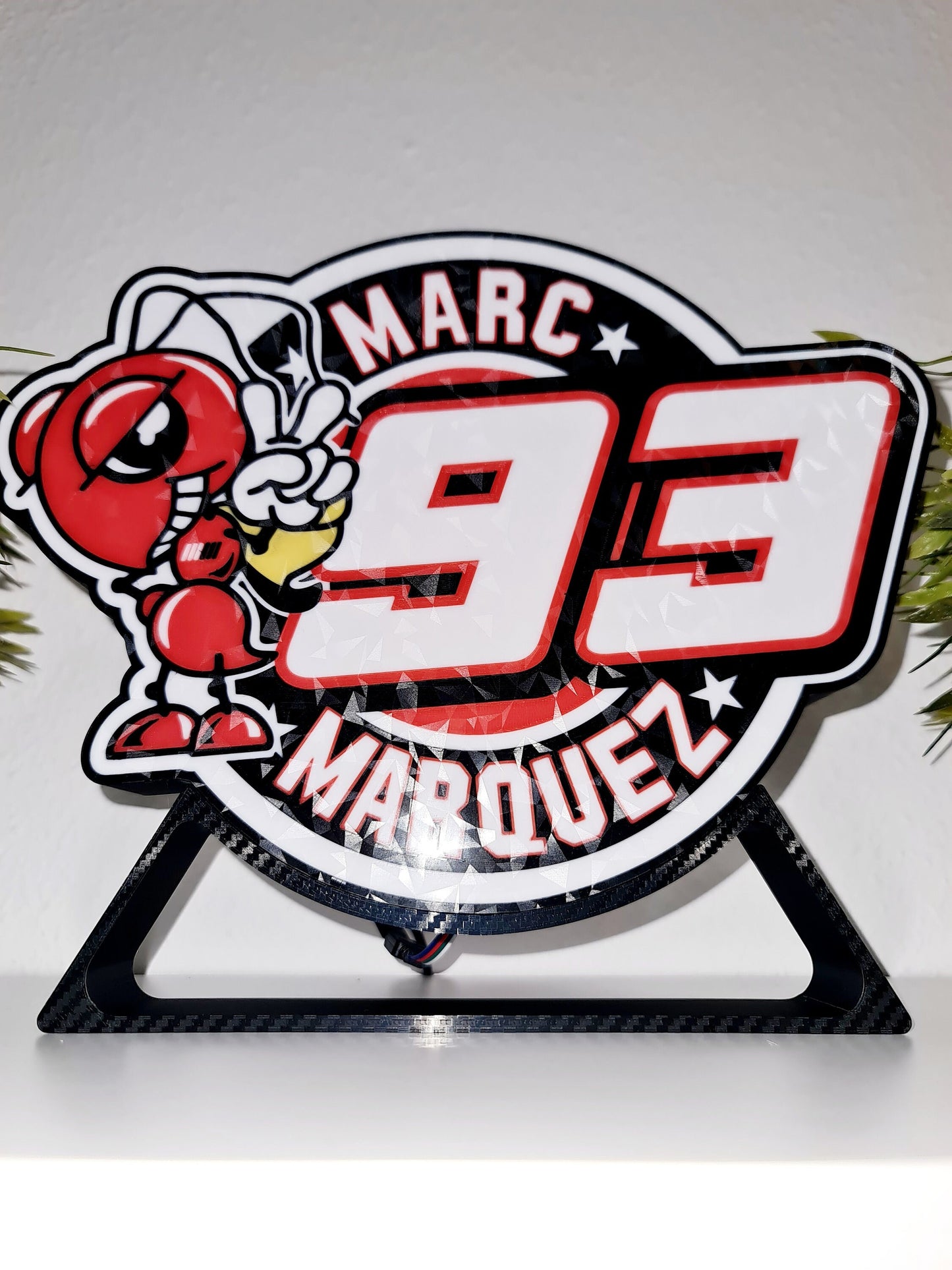 Custom Marc Marquez 93 LED Lamp - MotoGP World Champion Decor