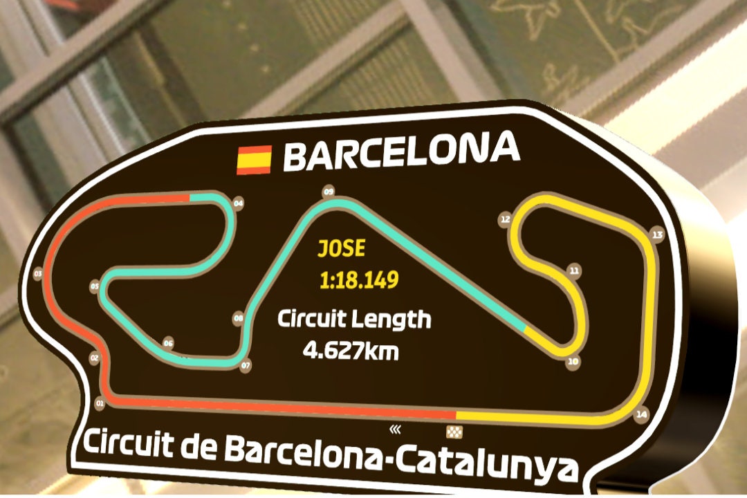 Customizable Race Track Lamp: Bring Any Track to Life, Starting with Barcelona!