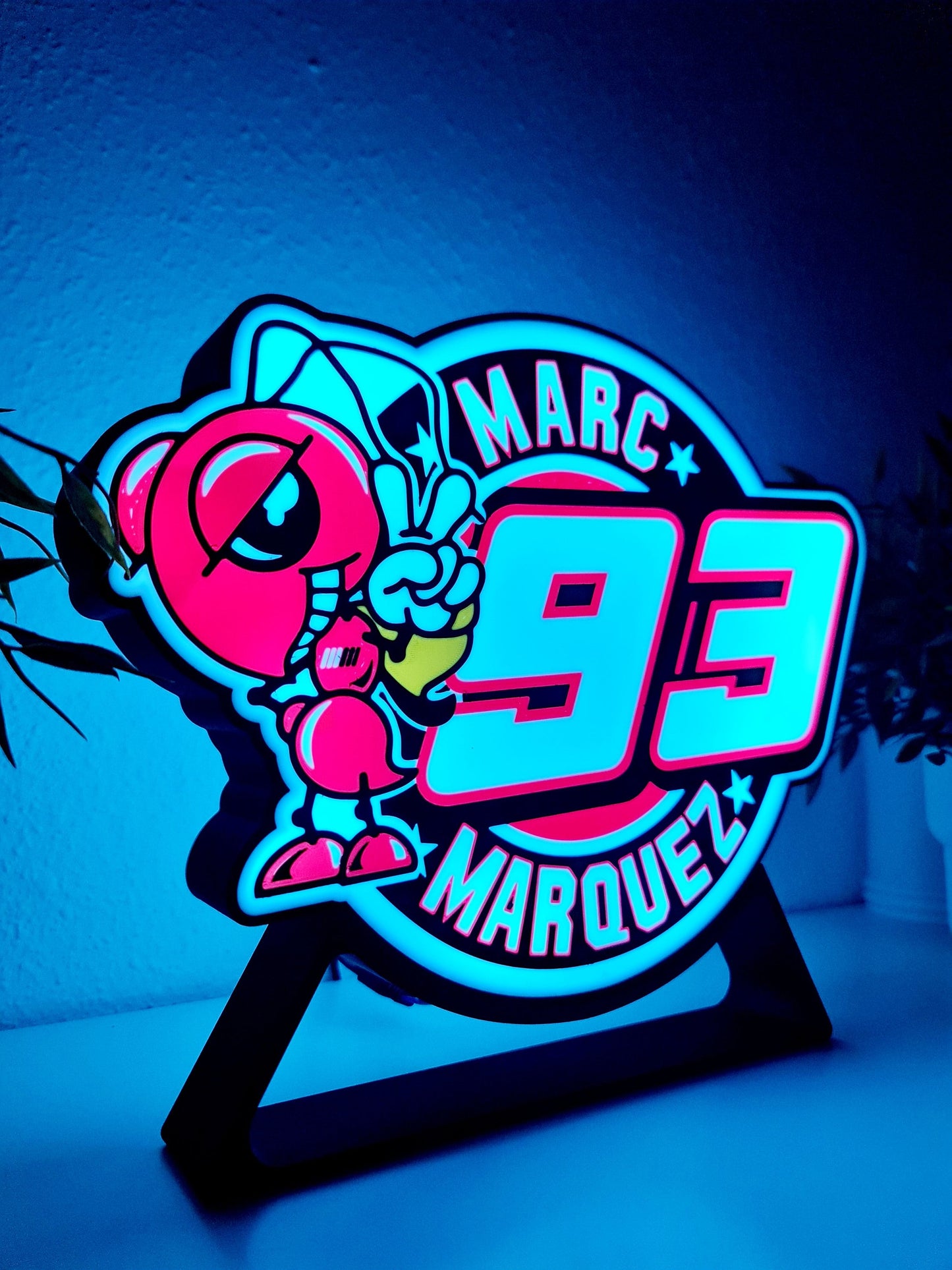 Custom Marc Marquez 93 LED Lamp - MotoGP World Champion Decor