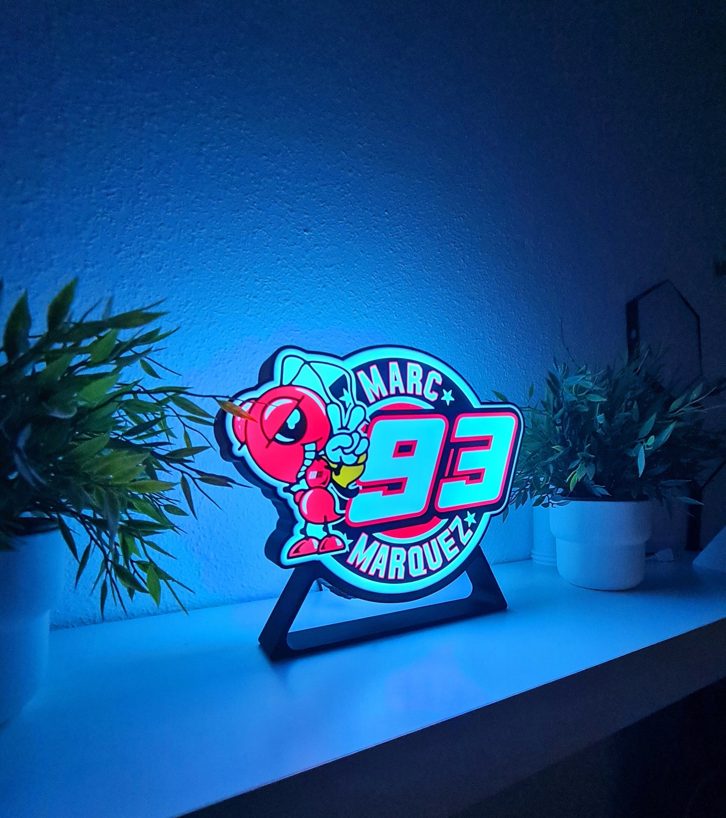 Custom Marc Marquez 93 LED Lamp - MotoGP World Champion Decor