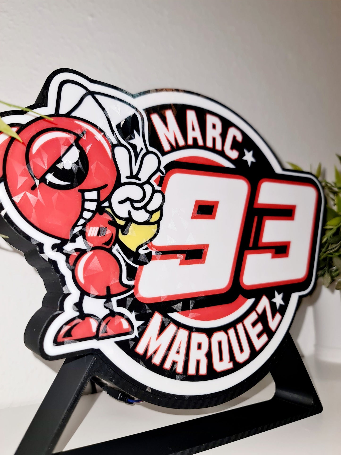 Custom Marc Marquez 93 LED Lamp - MotoGP World Champion Decor