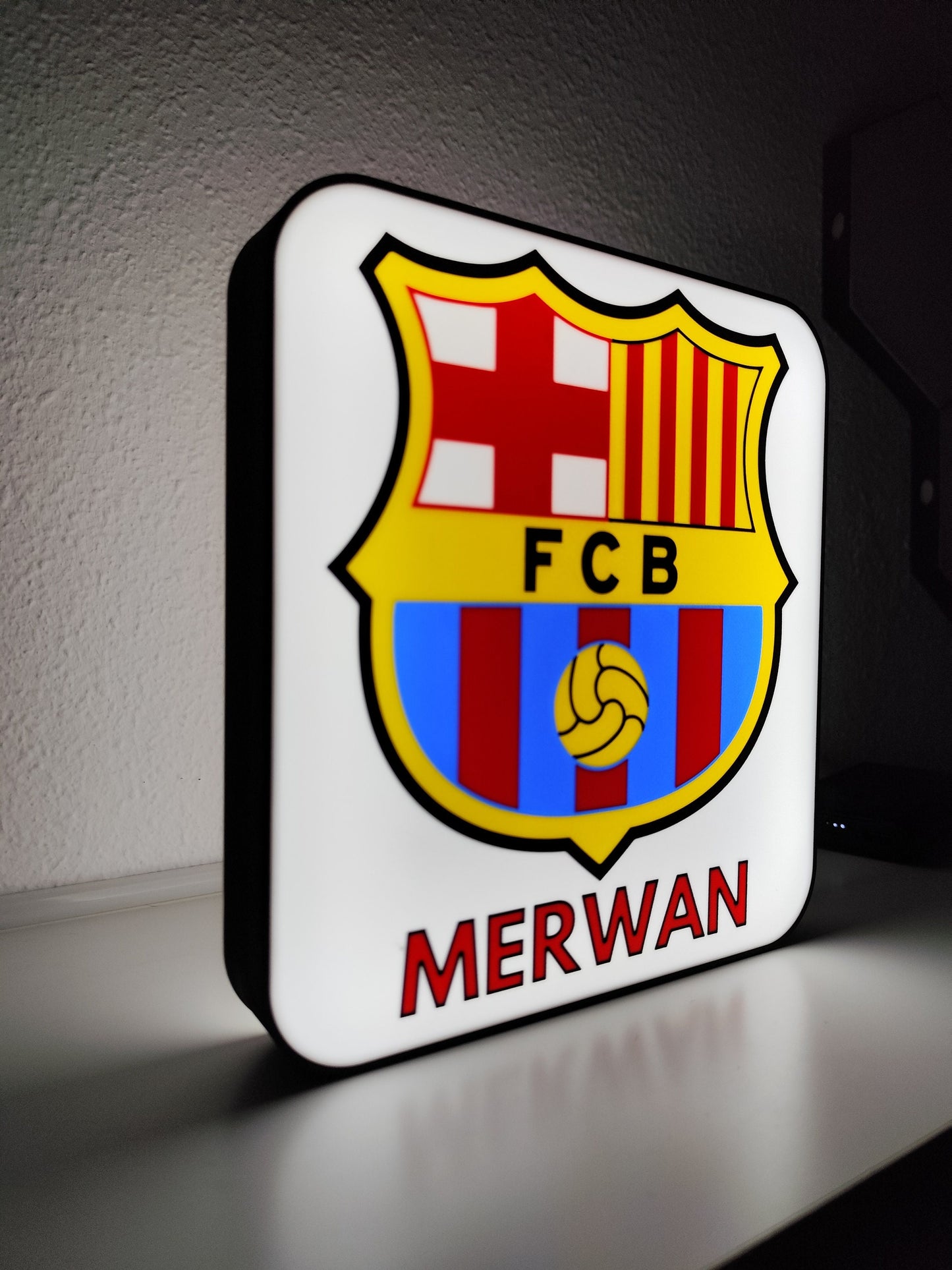 lampara de LED del Barcelona FC Con Nombre Personalizado