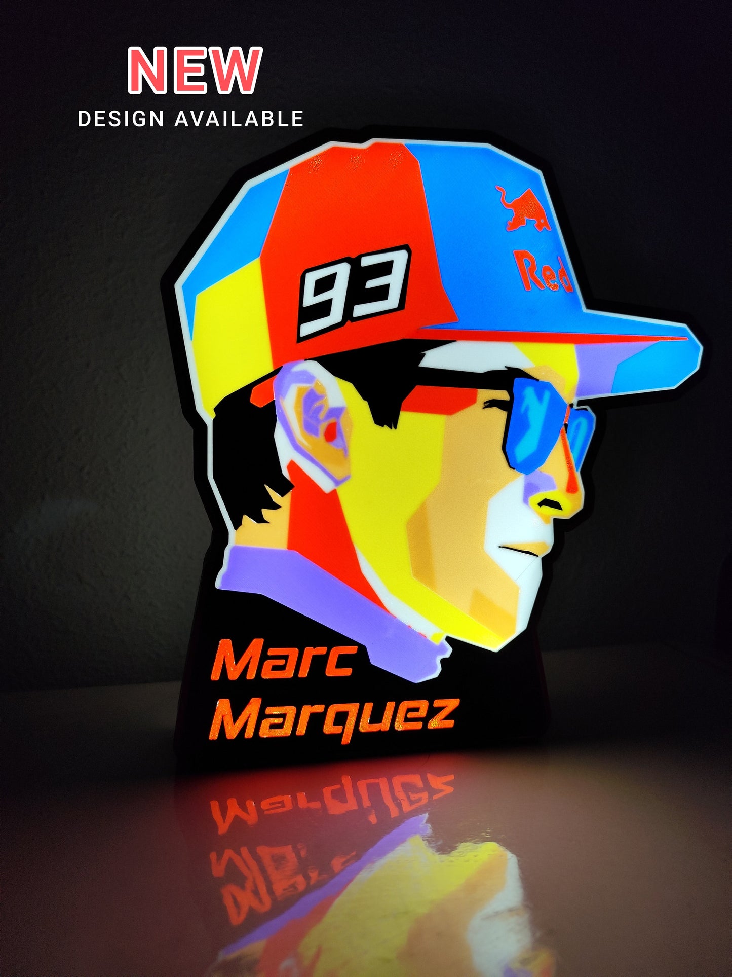 Custom Marc Marquez 93 LED Lamp - MotoGP World Champion Decor