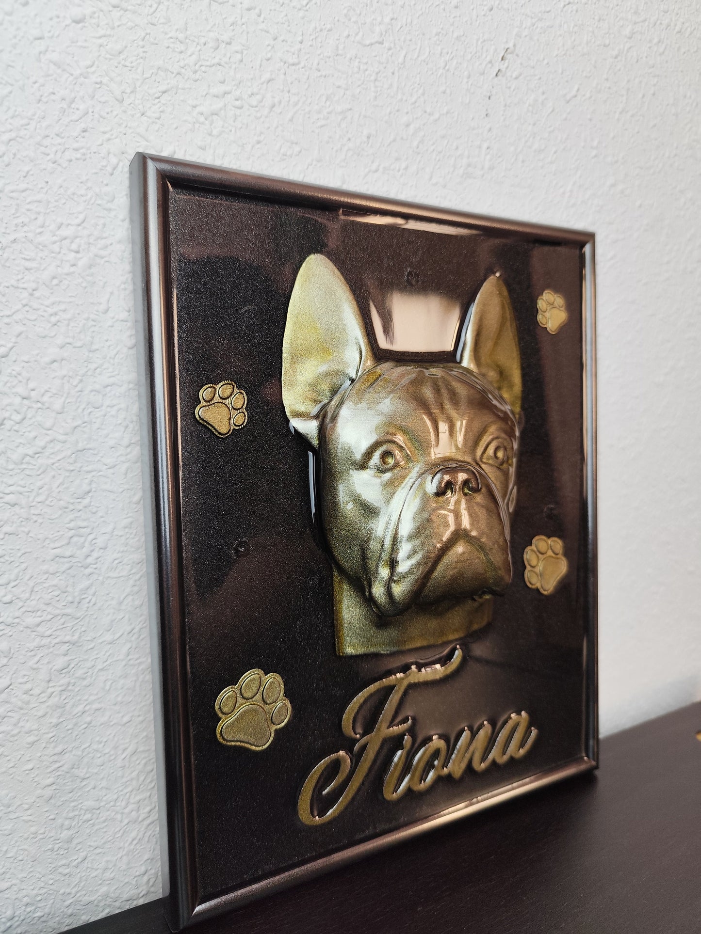 Custom French Bulldog 3D Picture Frame - Personalized Pet Memorial Gift for Dog Lovers