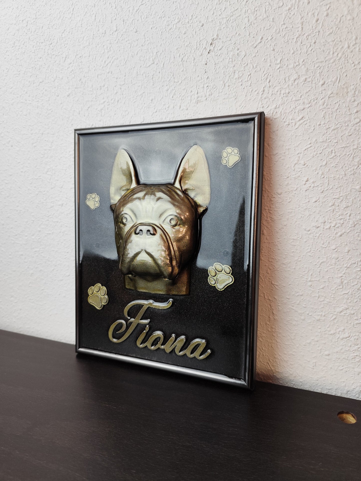 Custom French Bulldog 3D Picture Frame - Personalized Pet Memorial Gift for Dog Lovers