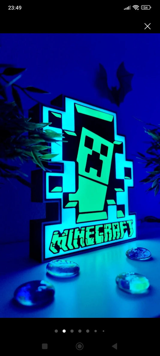 Minecraft Creeper LED Lampe | Gamer Zimmer Dekor