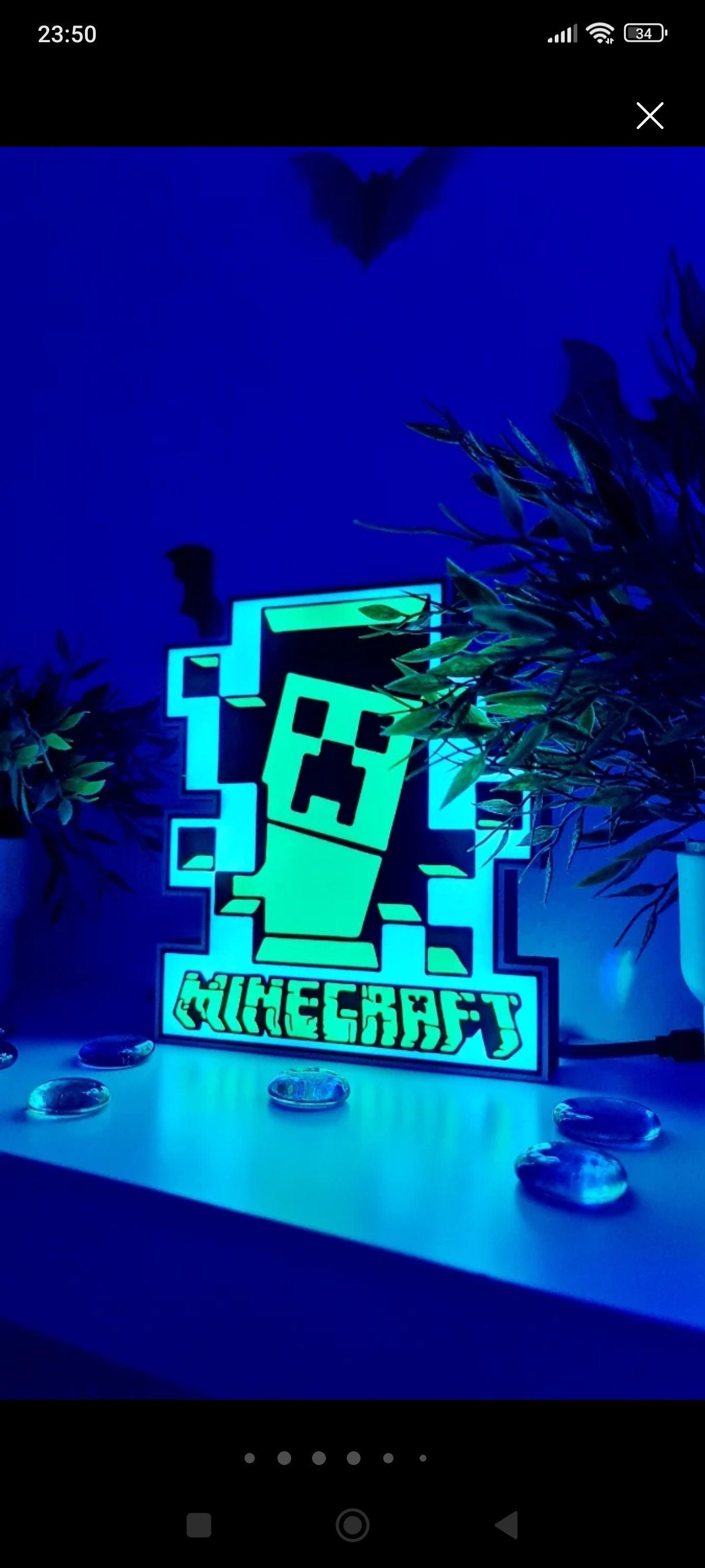 Minecraft Creeper LED Lampe | Gamer Zimmer Dekor