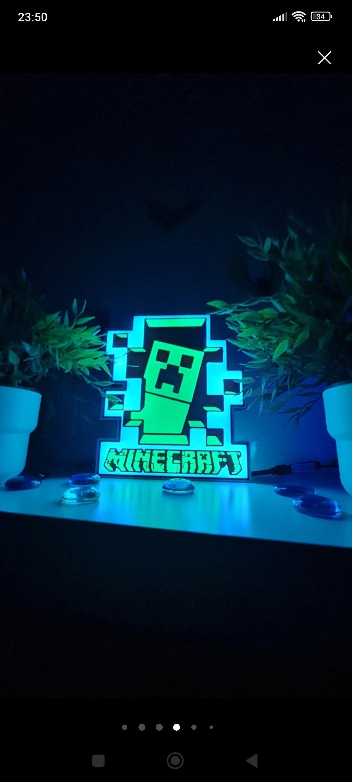 Minecraft Creeper LED Lampe | Gamer Zimmer Dekor