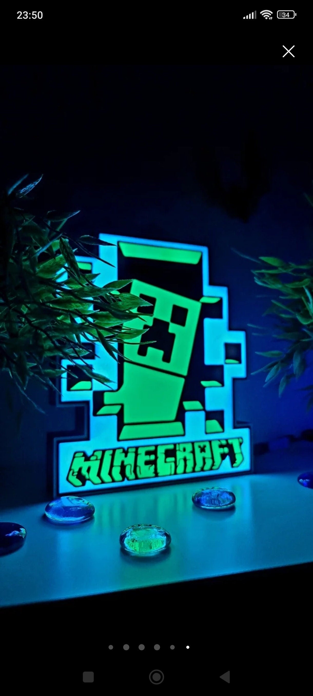 Minecraft Creeper LED Lampe | Gamer Zimmer Dekor