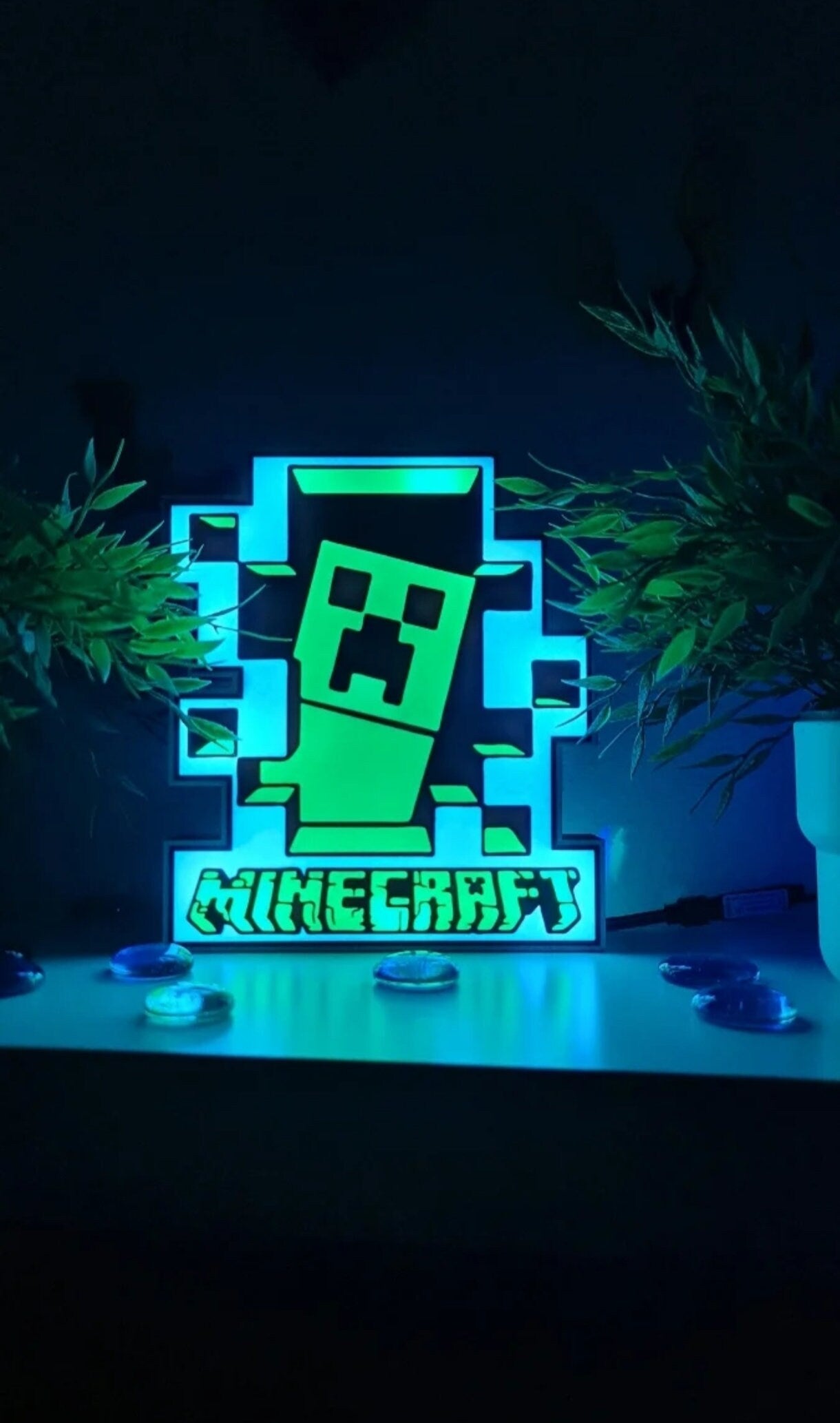 Minecraft Creeper LED Lampe | Gamer Zimmer Dekor