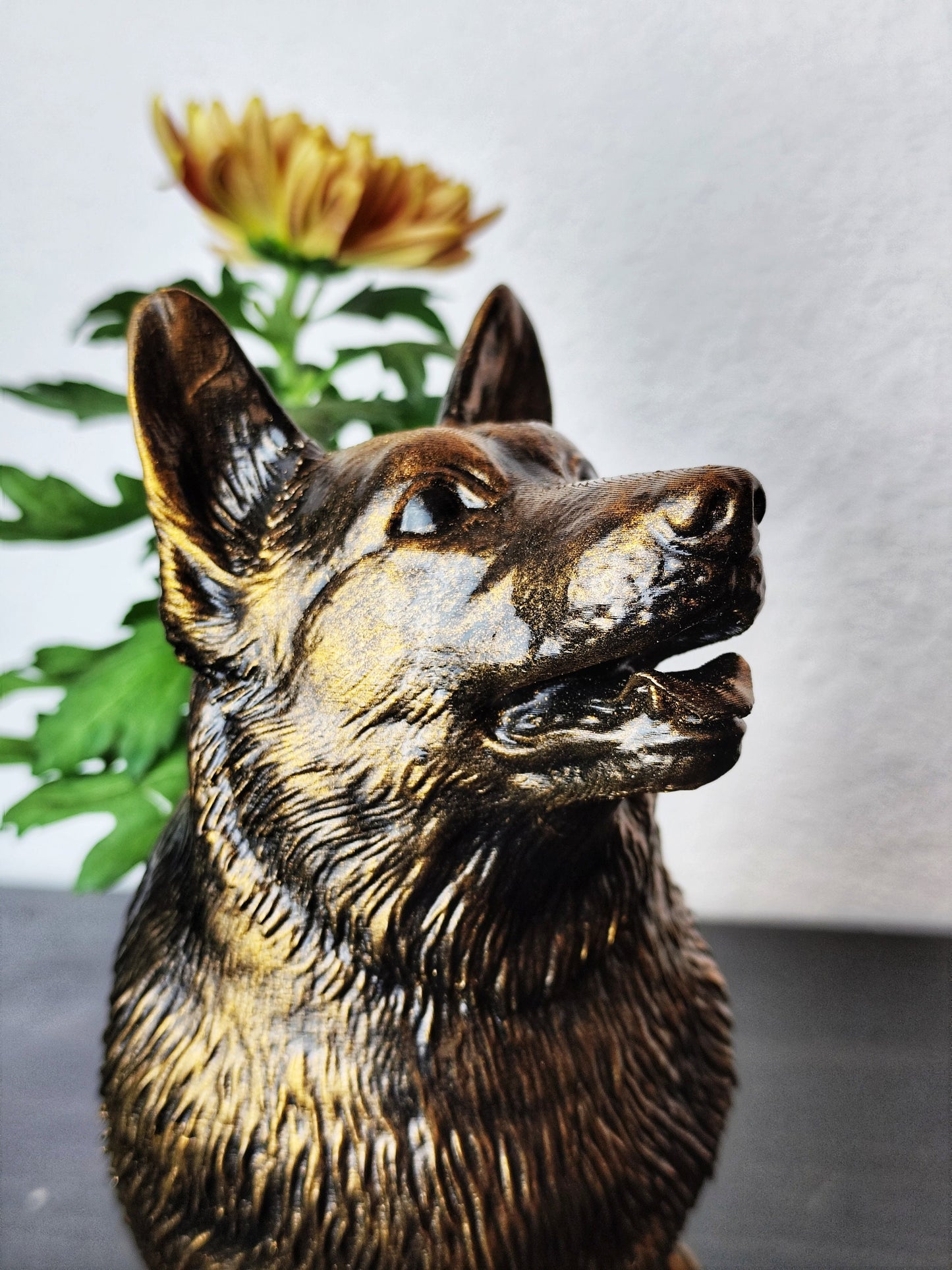 Handbemalter Corgi-Übertopf – Silberpatina, Gold- oder Bronze-Finish, Sukkulententopf für Hundeliebhaber