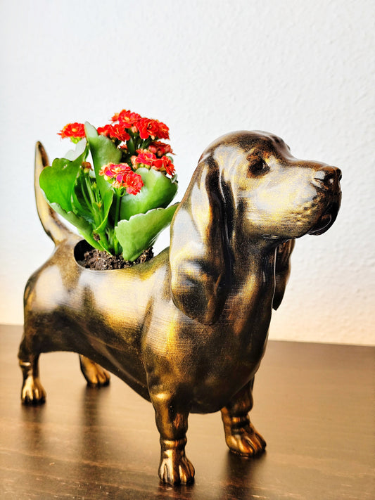 Basset Hound Planter(Standing)- Capturing Elegance in Stunning Detail