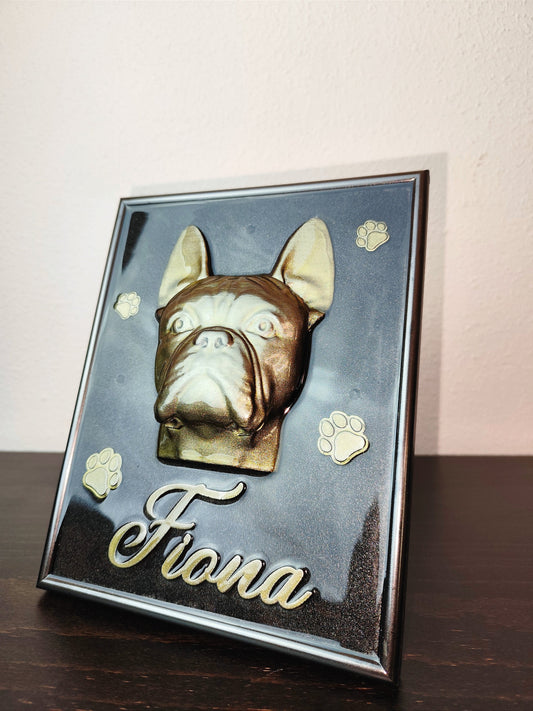 Custom French Bulldog 3D Picture Frame - Personalized Pet Memorial Gift for Dog Lovers