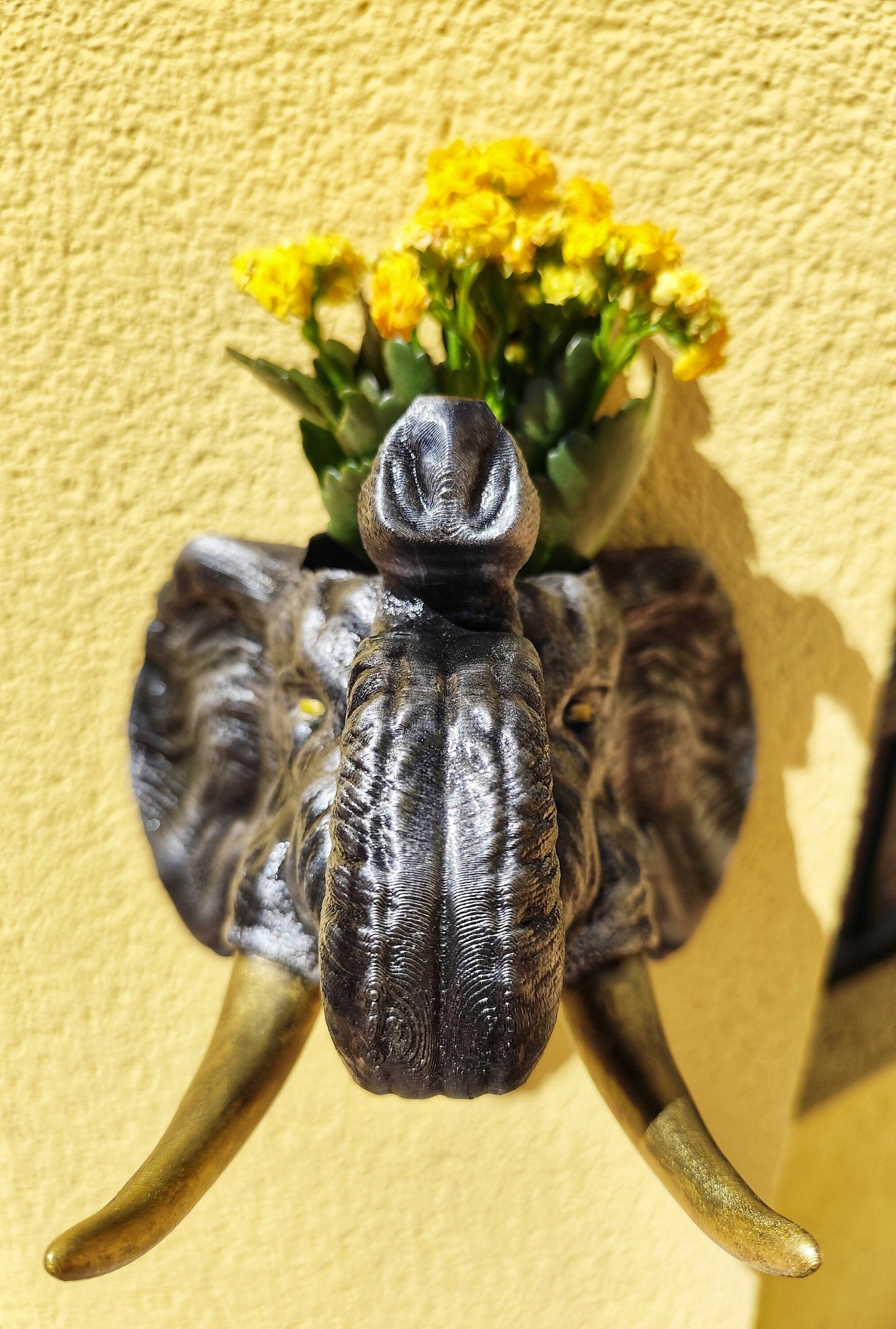 Hand-Painted Elephant Wall Planter