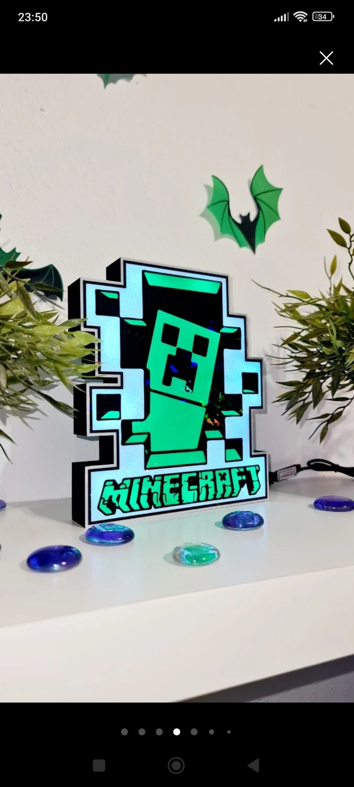 Minecraft Creeper LED Lampe | Gamer Zimmer Dekor