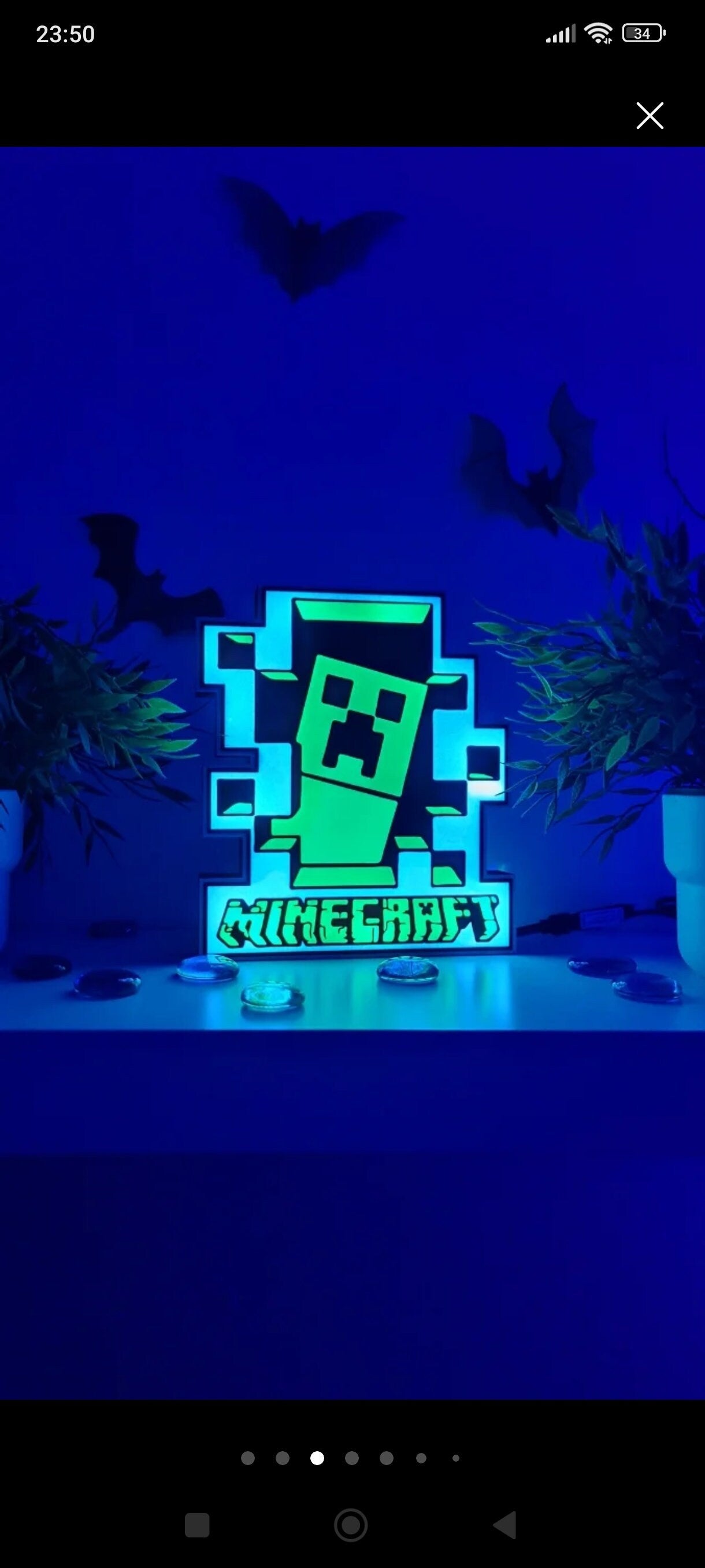 Minecraft Creeper LED Lampe | Gamer Zimmer Dekor