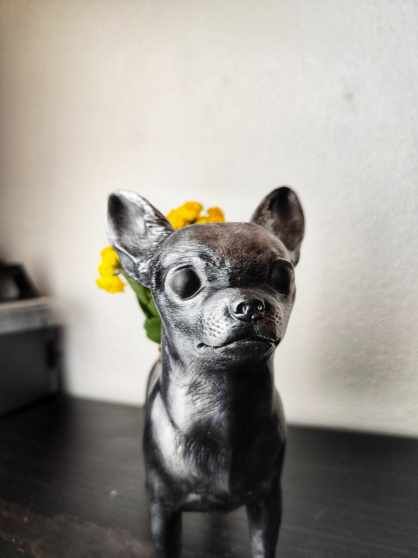 Hand-Painted Chihuahua Planter – Silver Patina, Gold, or Bronze Finish Dog Lover's Succulent Pot