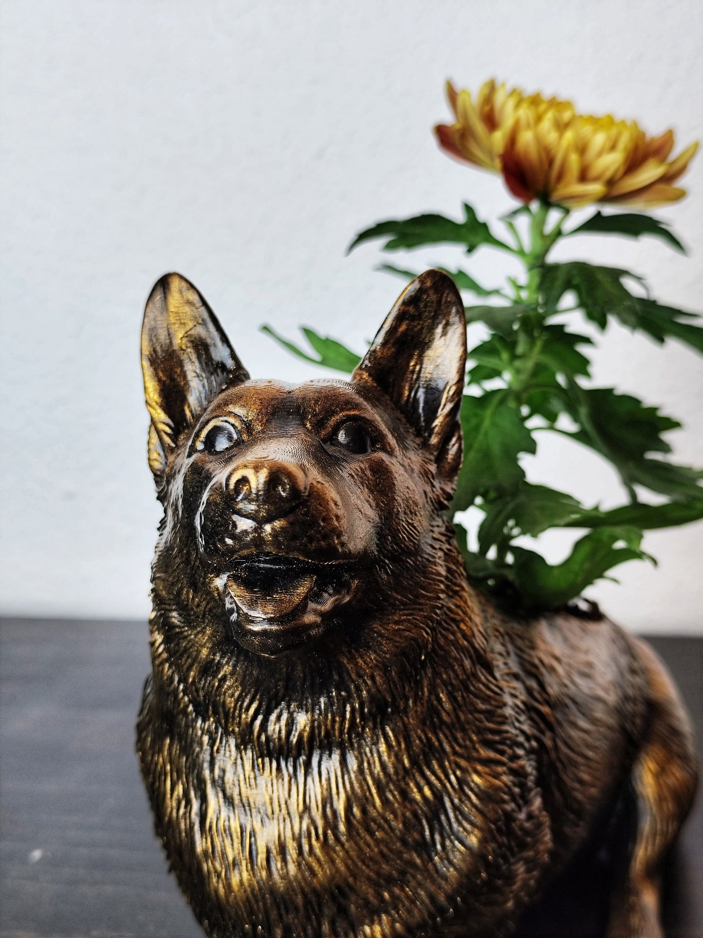 Handbemalter Corgi-Übertopf – Silberpatina, Gold- oder Bronze-Finish, Sukkulententopf für Hundeliebhaber